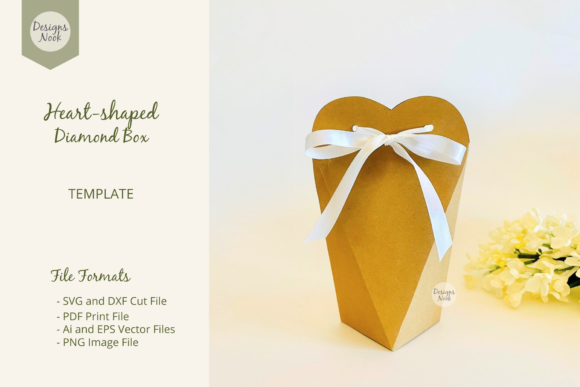 Download Heart Shaped Diamond Box Template SVG - Premium Resources