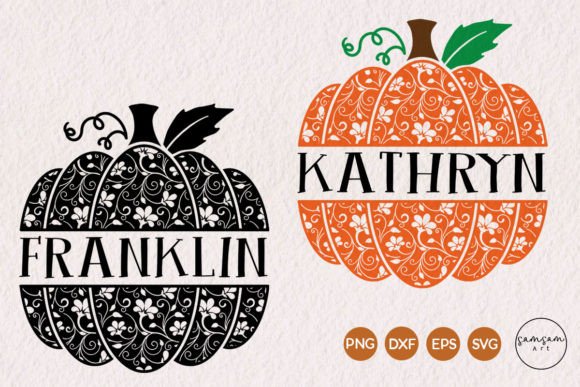 Download Pumpkin Halloween Monogram Name SVG - Premium Resources